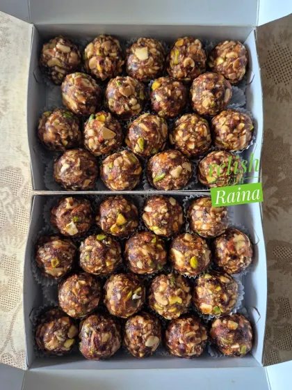 These healthy laddoos are made regularly to meet the constant demand. They are perfect for a clean, sweet treat.