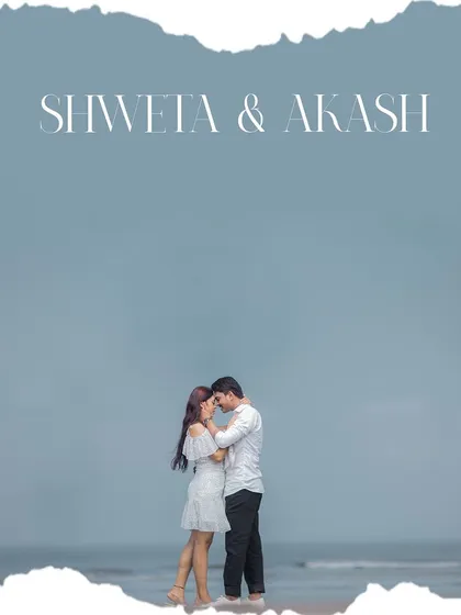 A minimalist and artistic portrait against the vastness of the sea and sky. This style of outdoor engagement photography uses negative space to create a feeling of serenity and focus on the couple.