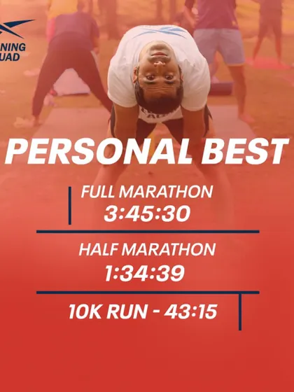A graphic showcasing my personal best timings for the full marathon, half marathon, and 10k. I've been through the grind myself.