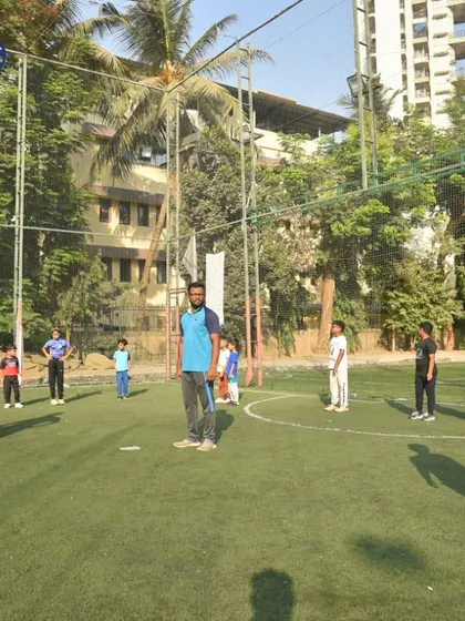 The game just changed. A coach addresses players during a warm-up at our grand opening at Don Bosco, Nerul, marking a new chapter in our mission to nurture talent.