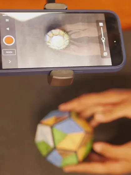 A close-up of the setup for our stop-motion animation workshop. A smartphone is all you need to start bringing objects to life, one frame at a time.