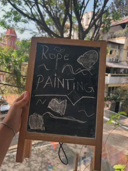 Introducing rope painting. This simple but effective technique creates stunning, symmetrical artwork that always wows the kids.