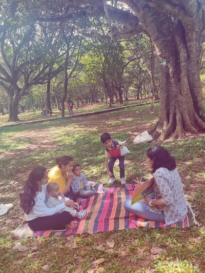 A series of photos from our 'Storyscapes 16' session, capturing the authentic, unposed moments of our circle. You can see children listening, playing, and interacting naturally, which is the essence of our child-led storytelling approach.