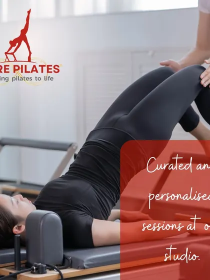 Our curated sessions include foundational exercises like the bridge on the Reformer. With an instructor's guidance, this move effectively strengthens the glutes and hamstrings.