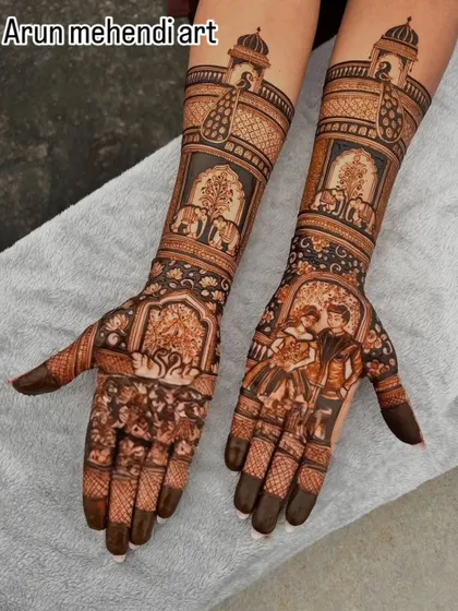 A beautiful design featuring a couple portrait on one hand and a depiction of a proposal on the other.