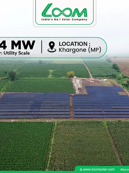 This aerial view shows a 2.4 MW utility-scale solar project I installed in Khargone, MP. I have the capability to transform large agricultural landholdings into powerful, clean energy generating plants that benefit the entire region.