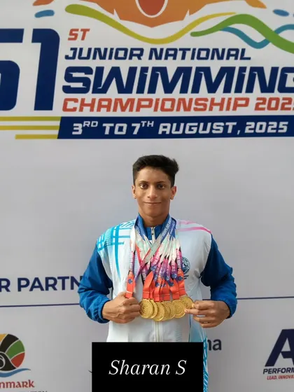 Sharan S, a consistent gold medalist, at the 51st Junior Nationals.