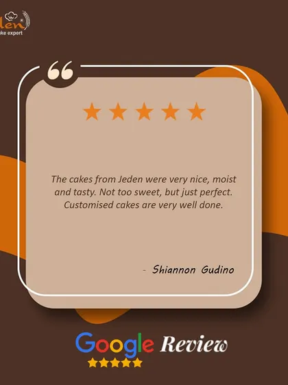 The cakes from Jeden were very nice, moist and tasty. Not too sweet, but just perfect." This is exactly what we strive for.