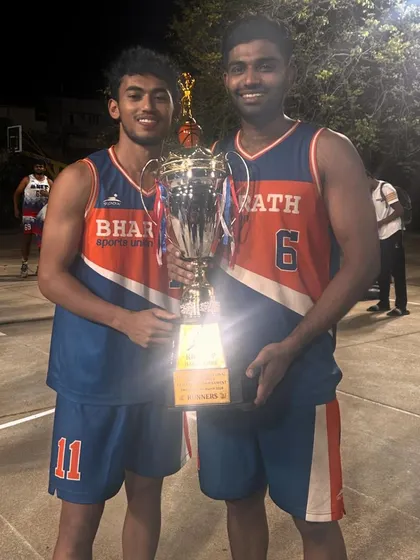 Holding the runner-up trophy with a teammate at the KBG Cup 2024. Every tournament is a learning experience.
