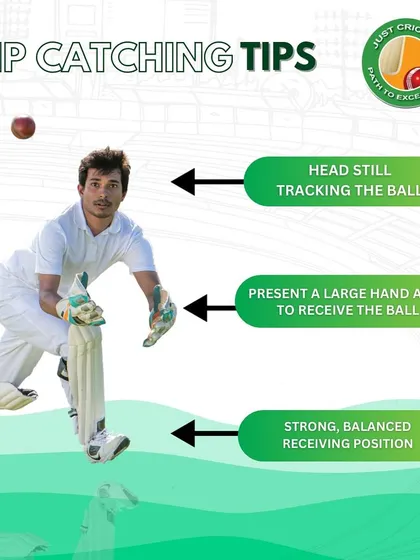 Essential slip catching tips. This guide covers the importance of a still head, a large hand area, and a strong, balanced receiving position.