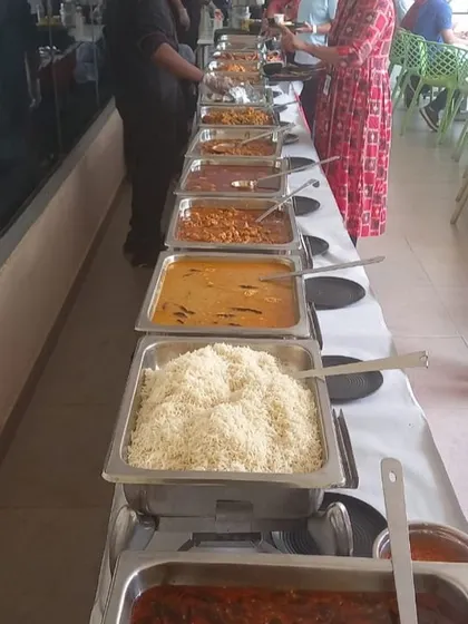A long shot of the extensive menu options available in our buffet service, ensuring there is something for everyone at this IQVIA lunch.