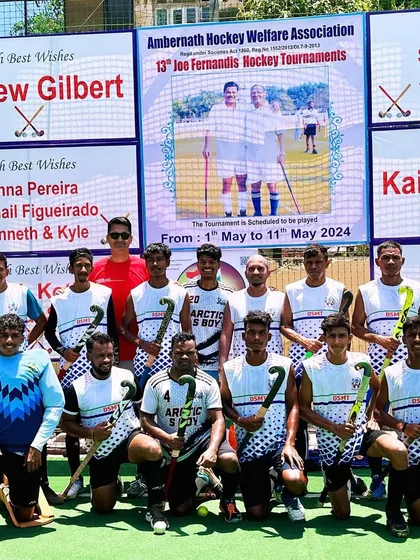 Our Desmond’s Sports Hockey team after their first win of the season, an 8-0 victory over IIT Powai at the Ambernath Hockey Welfare Association Tournament.