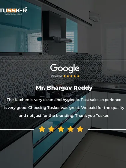 I value client feedback, and this review from Mr. Bhargav Reddy highlights what I strive for. He notes the clean and hygienic nature of the kitchen and the good post-sales experience, confirming that you pay for quality, not just branding.