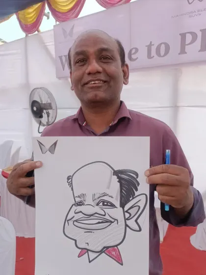 This gentleman was a great sport and loved his exaggerated caricature.