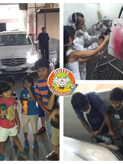 A very special field trip to a Mercedes-Benz showroom. Our little scientists got a behind-the-scenes look at car mechanics, from polishing and painting to the final car wash.