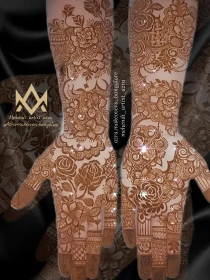 The same non-bridal Arabic design with a glitter effect, perfect for a party look.