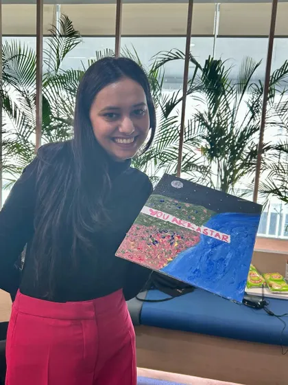 "You are a star." Another beautiful and personal creation from our Statkraft Women's Day event. Each painting told a unique story.