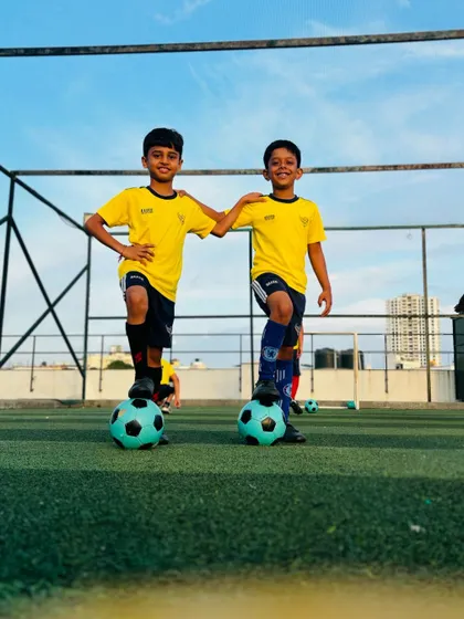 Two teammates from our Kanakpura Road batch. Football is also about building friendships that last a lifetime.