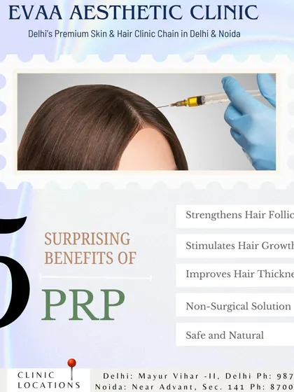 PRP is a versatile, natural, and non-surgical solution that we also use for hair restoration. It strengthens hair follicles, stimulates growth, and improves hair thickness.