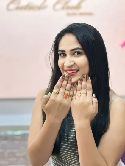 Actress Bhavana Appu looking gorgeous with her new set of nails from Cuticle Club.