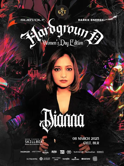 My feature on the "Hardground" Women's Day Edition poster, celebrating female artists in the techno scene.
