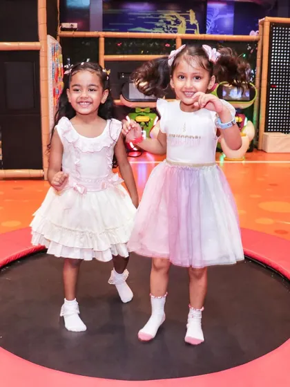 Dressed up and ready to party! Our play area is the perfect backdrop for birthday fun, where kids can jump, slide, and celebrate in their party best. We make sure every birthday is a special occasion.