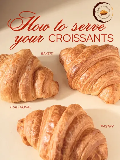 Classic croissants appear in our illustrated serving guide, with the baked layers shown from different angles.