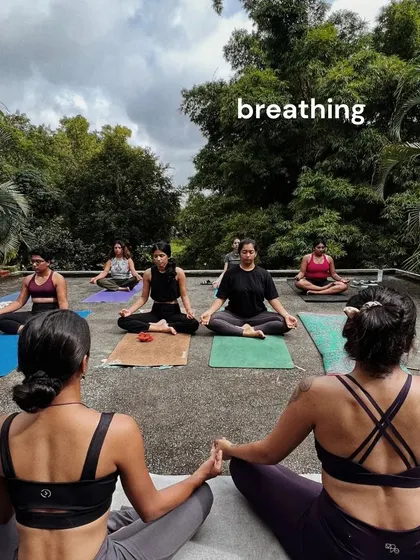 Holding hands, breathing together. This is a simple yet powerful practice of connection we share at my retreats, reminding us that we are all in this together.