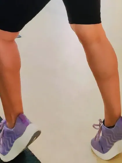 A close-up on the results of hard work. Strong calf muscles are built through consistent training, from dance cardio to HIIT exercises. Every trainer's journey is unique.