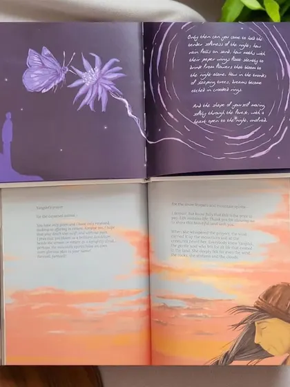 "Yangdol" and its companion "Eldo" are poetic picture books that explore a lifelong respect for nature and self-reflection. Their beautiful illustrations and gentle narratives are a tribute to Tibetan culture.