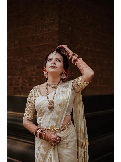 A beautiful portrait of the bride looking up, her expression full of hope and happiness.