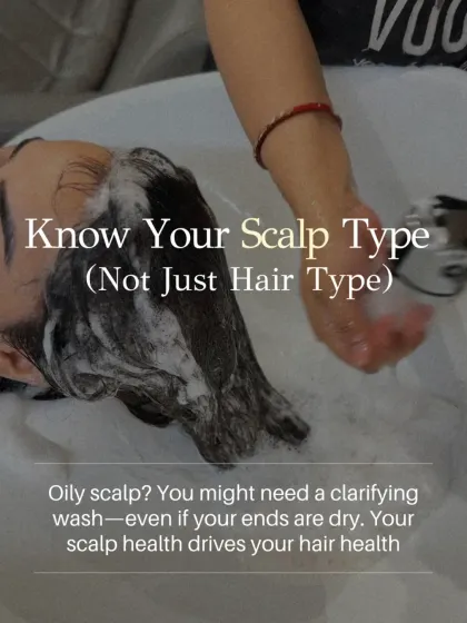It's important to know your scalp type, not just your hair type. You might have dry ends but an oily scalp that requires a clarifying wash. Your scalp's health dictates your hair's health, so we always start our analysis there.