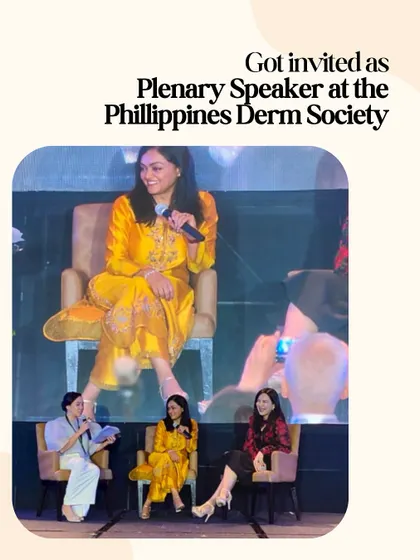 Being invited as a Plenary Speaker at the Philippines Derm Society was a huge honor. My purpose is to bring confidence and smiles to as many lives as I can.