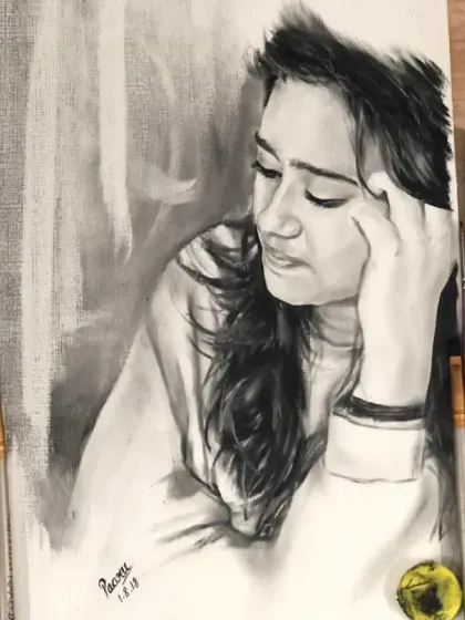 A gallery of my portraits created using the dry brush technique with black oil paint. This method allows for incredible realism and texture, perfect for capturing every detail from hair to clothing.