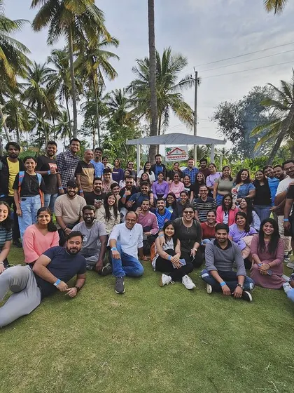 A large group of friends enjoying their time together on our lawn. Our resort is spacious enough to accommodate big groups comfortably.