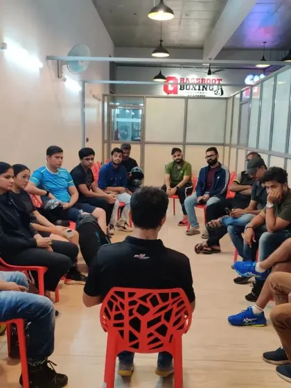 A wide view of a team managers' meeting in progress. We facilitate these sessions to answer questions and coordinate all teams, which is essential for large inter company sports competitions.
