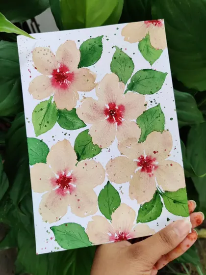 A full view of my watercolor floral painting. Using 100% cotton paper really helps with controlling the water and getting vibrant colors.