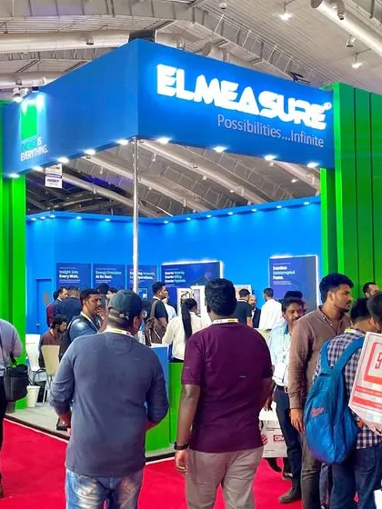 A wide shot of the crowd at my booth on day one of the EL-Asia Expo 2024 in Bangalore.