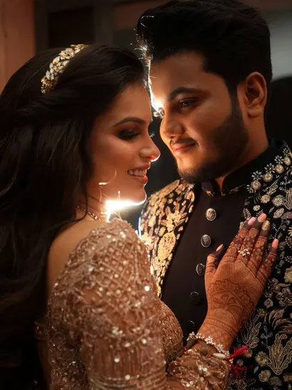 An intimate moment between the couple during their Sangeet night. Amidst all the dancing and music, we make sure to capture the love that's at the center of it all.