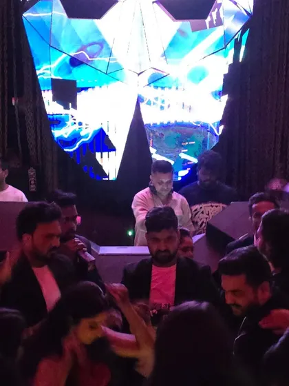 The unique DJ booth at Mansion, Sahara Star, during a cocktail party. Themed venues provide a great backdrop for an epic night of music and dancing.