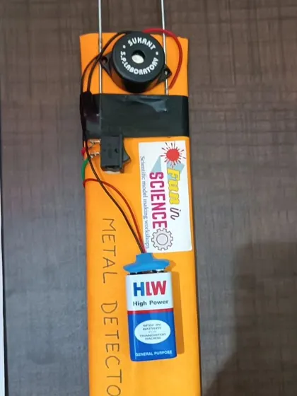The finished metal detector, a testament to the kids' hard work and ingenuity. These projects are designed to be both educational and incredibly fun.