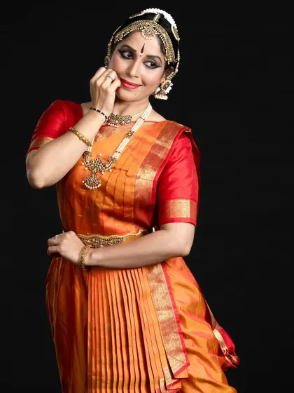 A studio portrait of my student Ambili Krishnan before her performance, radiating grace and anticipation.