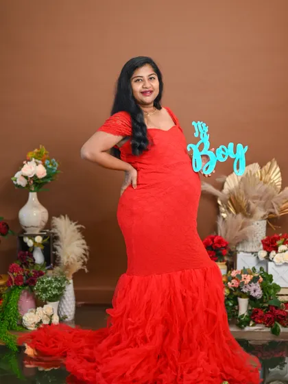 Announcing "It's a boy!" This series of photos captures the mom-to-be's happiness and excitement with a simple, clear announcement.