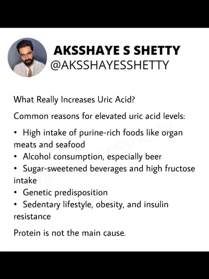 What really increases uric acid? It's not protein. The common causes are a high intake of purine-rich foods like organ meats, alcohol (especially beer), sugary beverages, and a sedentary lifestyle.