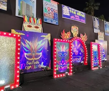 We set up a series of interactive photo booths, each with a unique carnival design, to encourage guest engagement and create lasting memories.