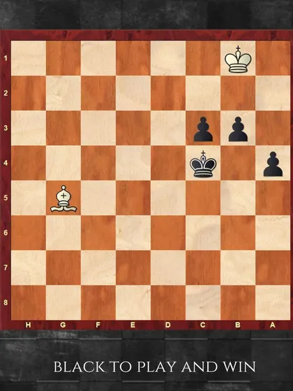 An endgame puzzle to test your technique. It's Black to play and win. How can Black convert this advantage?