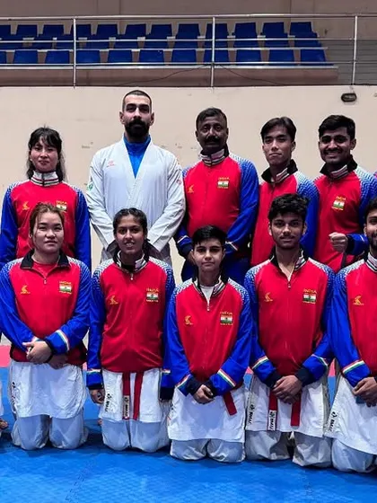 Our Indian team, ready for the intensive 15-day Kumite training camp in Nepal. This fully-funded initiative is a first in South Asian karate history, designed to produce world-class fighters.