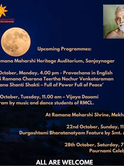 A duplicate of the upcoming programs schedule, providing a clear overview of the diverse spiritual and cultural events that devotees and families can attend.