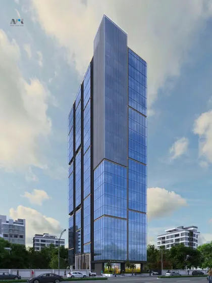 Another view of the BLA Business Park render. The design emphasizes clean lines and a powerful vertical presence, creating a landmark commercial tower.