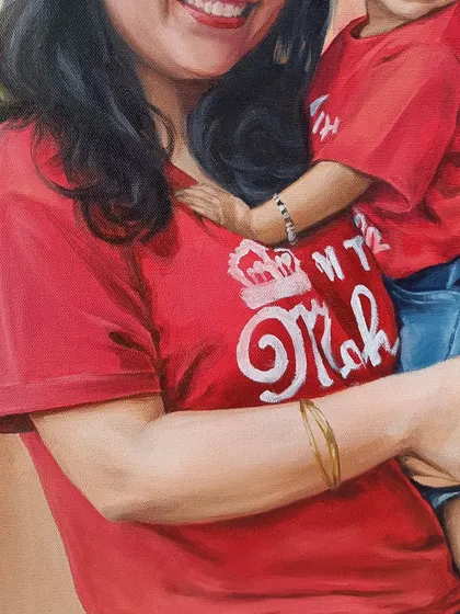 Another detail shot, focusing on the mother holding her child.
